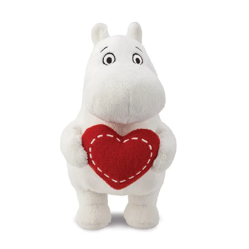 Playful and cheerful stuffed creaturesMoomin Standing with Heart Soft Toy