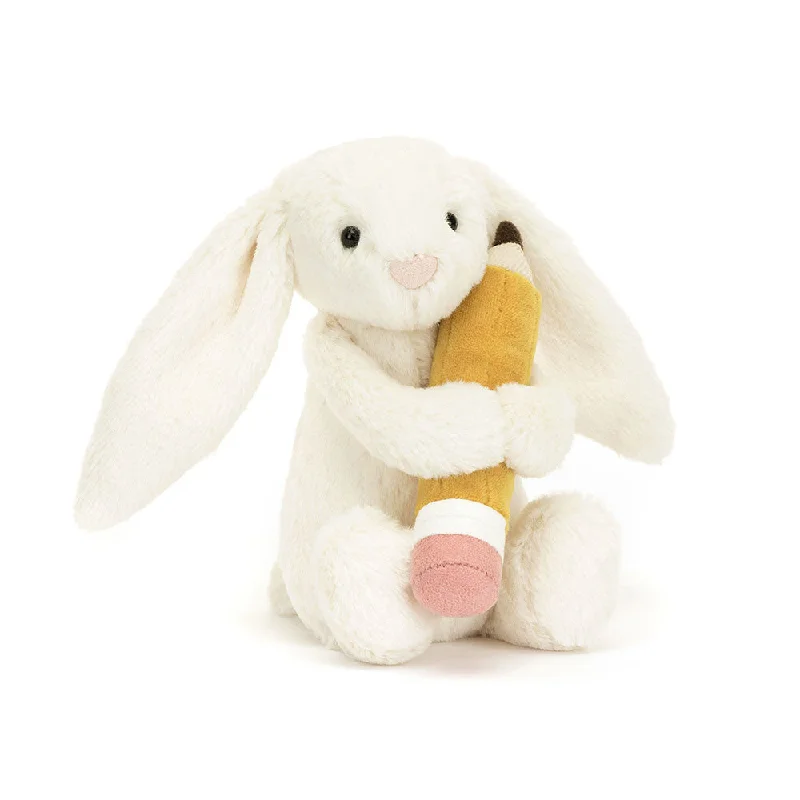 Sweet and endearing Jellycat stuffiesBashful Bunny With Pencil