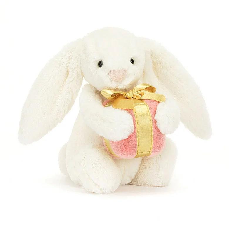 Cuddly and snuggly Jellycat snuggle partnersJellycat Little Bashful Bunny with Present Cuddly and snuggly Jellycat snuggle partnersJellycat Little Bashful Bunny with Present