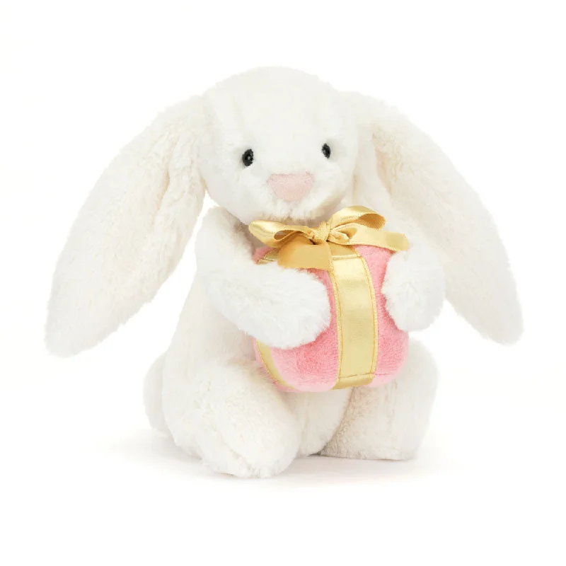 Adorable and plush Jellycat emotional support friendsBashful Bunny With Present