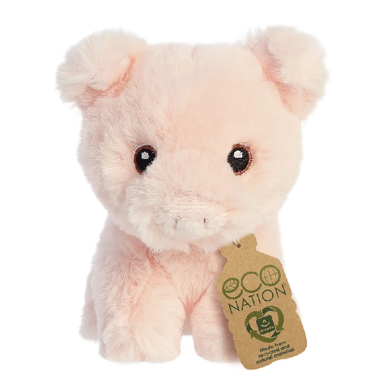 Sweet and innocent stuffed animalsEco Nation Mini Pig Soft Toy
