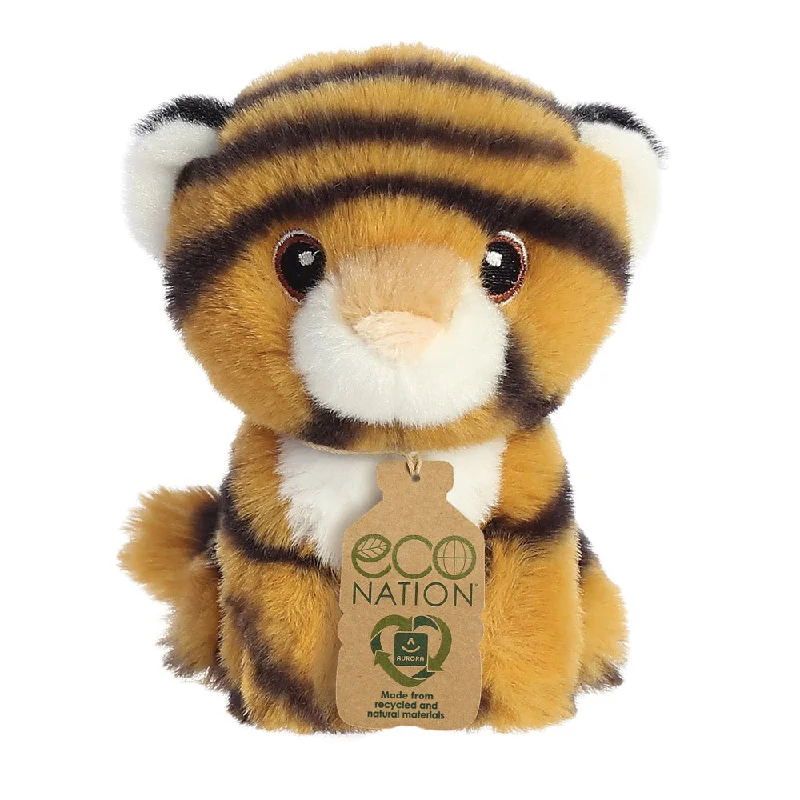 Playful and cheerful stuffed creaturesEco Nation Mini Tiger Soft Toy