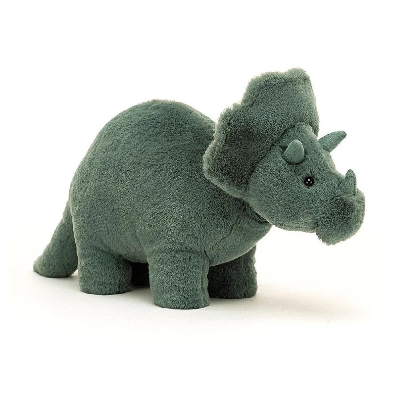Cozy and gentle Jellycat attention to detailFossilly Triceratops