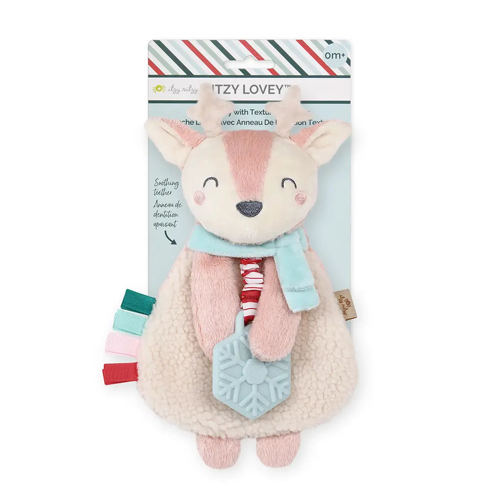 Sweet and endearing Jellycat stuffiesItzy Ritzy Itzy Lovey™ Holiday Pink Reindeer Plush + Teether Toy Sweet and endearing Jellycat stuffiesItzy Ritzy Itzy Lovey™ Holiday Pink Reindeer Plush + Teether Toy