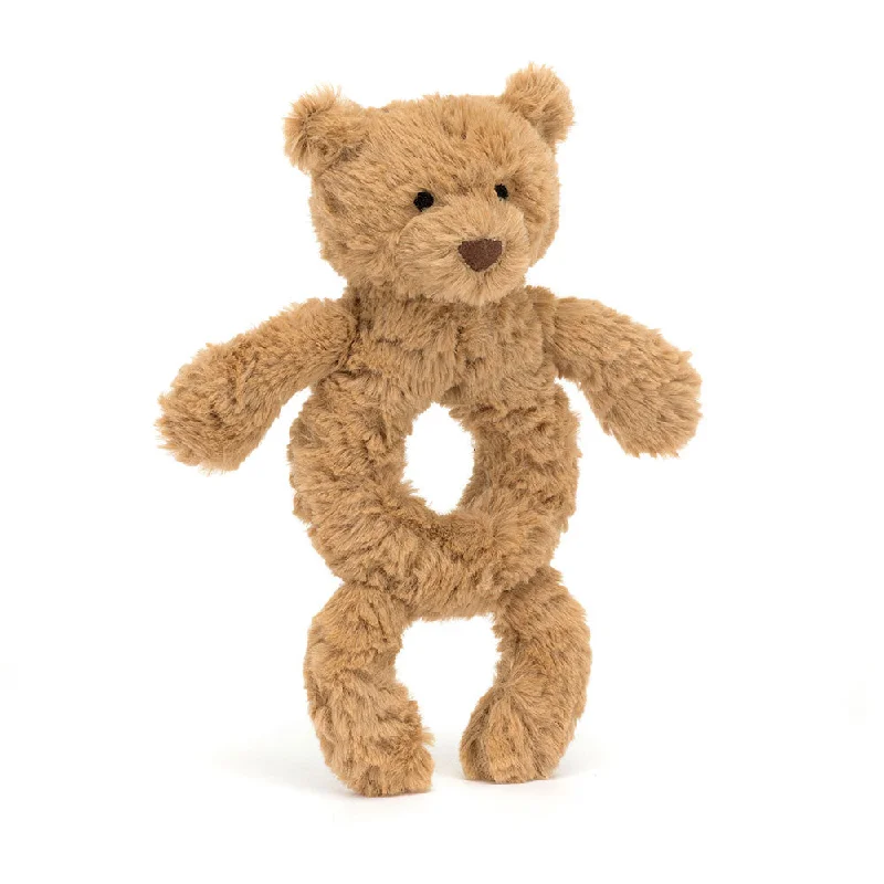 Cozy and gentle Jellycat attention to detailJellycat Bartholomew Bear Ring Rattle