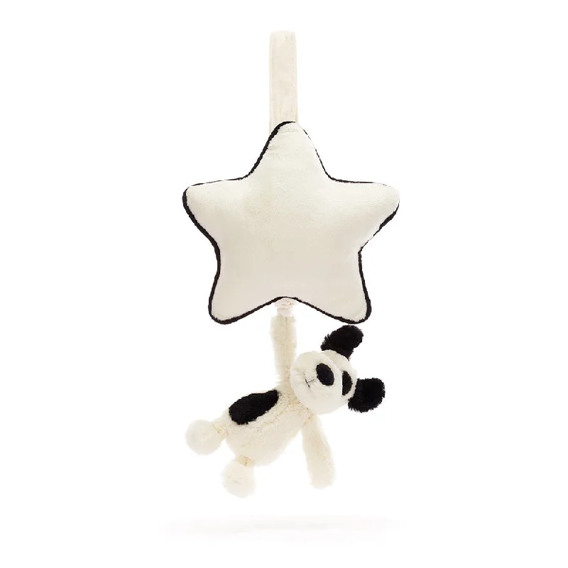 Fluffy and comforting Jellycat superior materialsJellycat Bashful Black & Cream Puppy Musical Pull