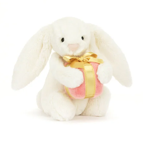 Enchanting and magical plush dollsJellycat, Bashful Bunny with Present Small