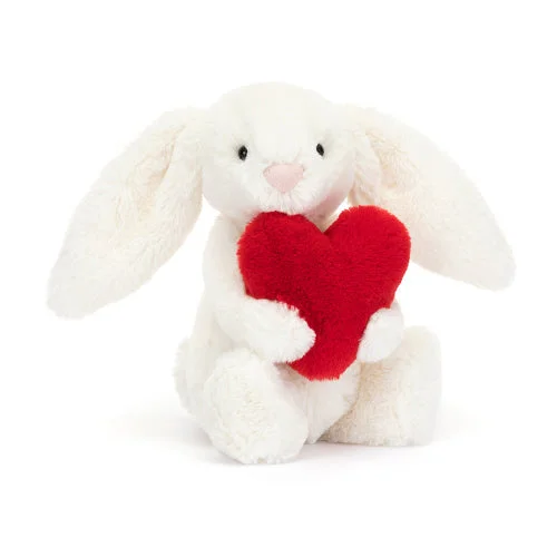 Cheerful and happy stuffed figuresJellycat, Bashful Red Love Heart Bunny Little