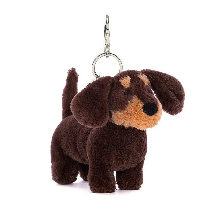 Cuddly and snuggly Jellycat snuggle partnersJellycat Otto Sausage Dog Bag Charm 4"