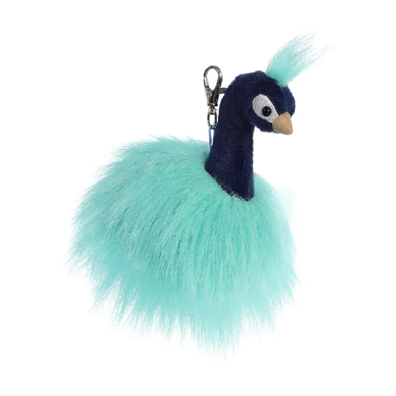 Playful and cheerful stuffed creaturesLuxe Boutique Mora Peacock Key Clip