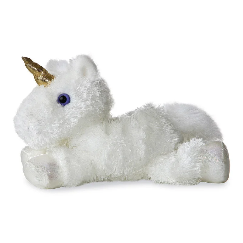 Delightful and enchanting plush friendsMini Flopsies White Unicorn Soft Toy