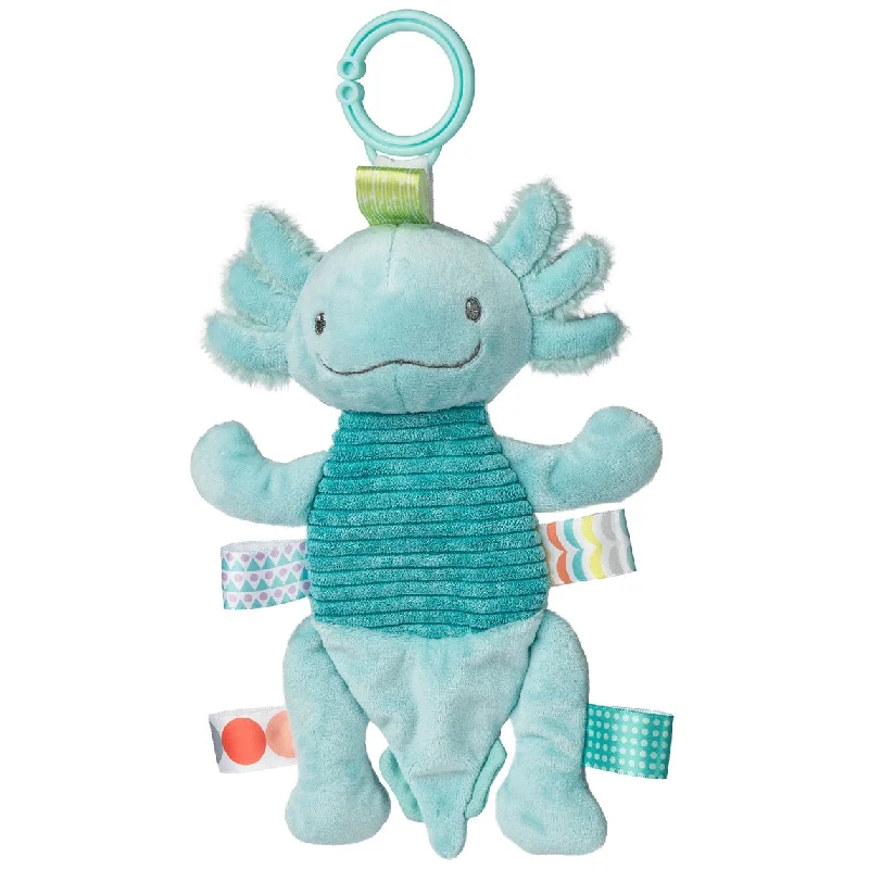Cuddly and delightful Jellycat naptime buddiesTaggies™ Crinkie - Axolotl Aqua