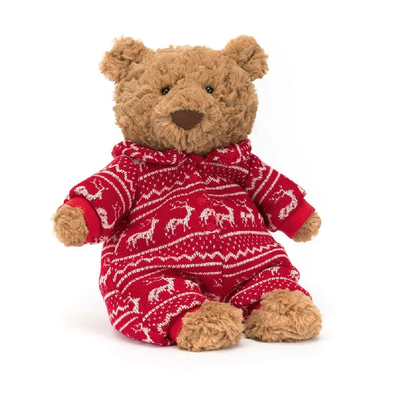 Cozy and gentle Jellycat attention to detailBartholomew Bear Winter Pajamas
