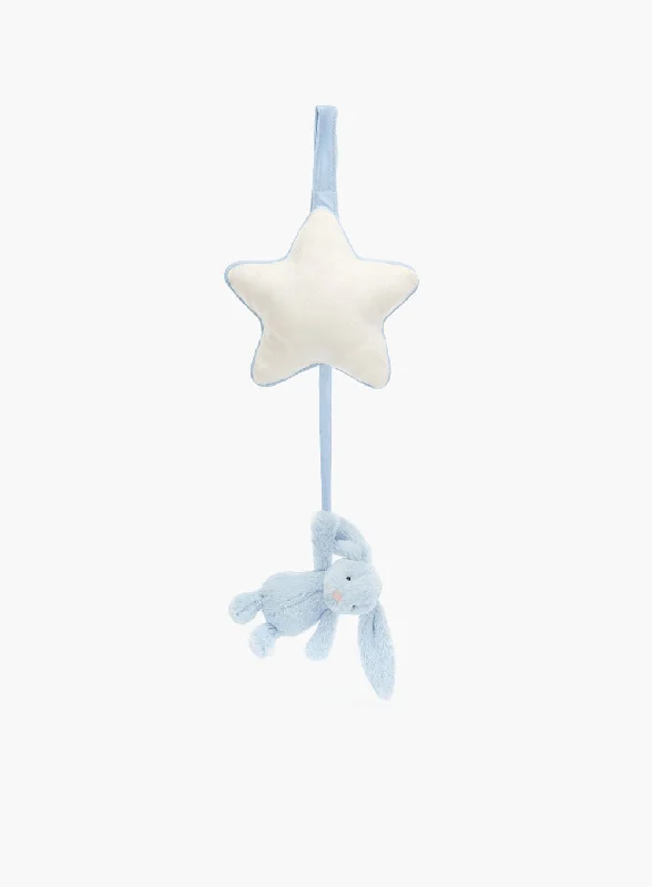 Cozy and gentle Jellycat attention to detailJellycat Bashful Bunny Star Musical Pull in Blue Cozy and gentle Jellycat attention to detailJellycat Bashful Bunny Star Musical Pull in Blue