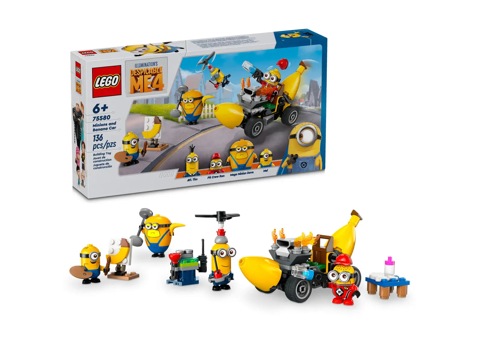 Age-appropriate LEGO toysLEGO® Despicable Me 4: Minions and Banana Car 75580