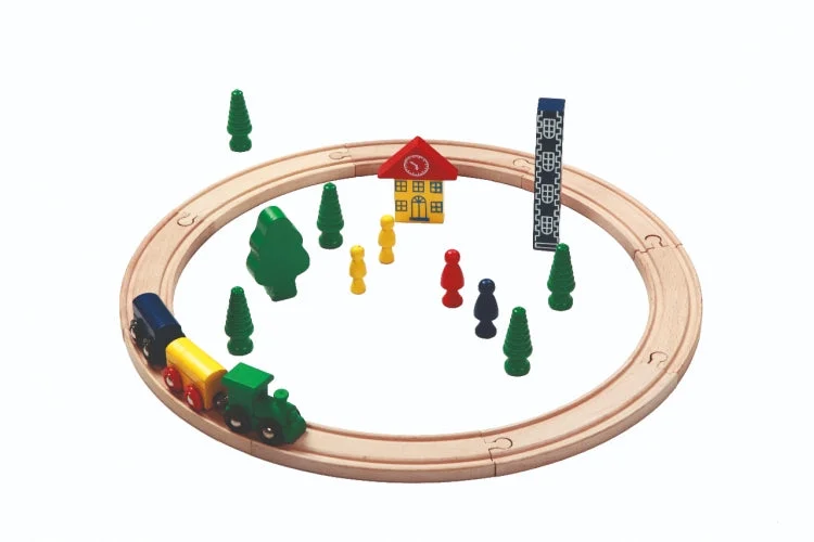 durable wooden toys                  23 Piece Wooden Train Set