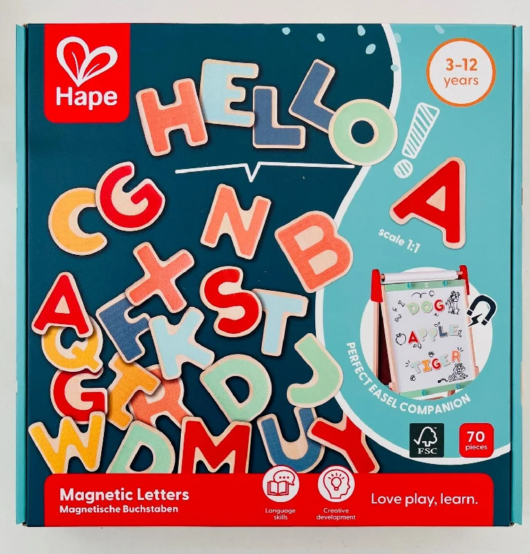eco-conscious wooden toys                 ABC Magnetic Letters Hape