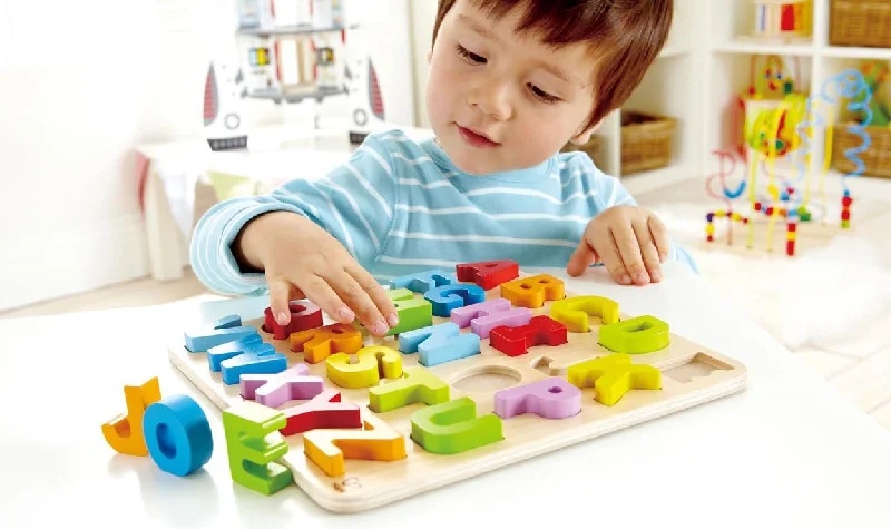 sturdy wooden toys                  Alphabet Puzzle Hape upper case