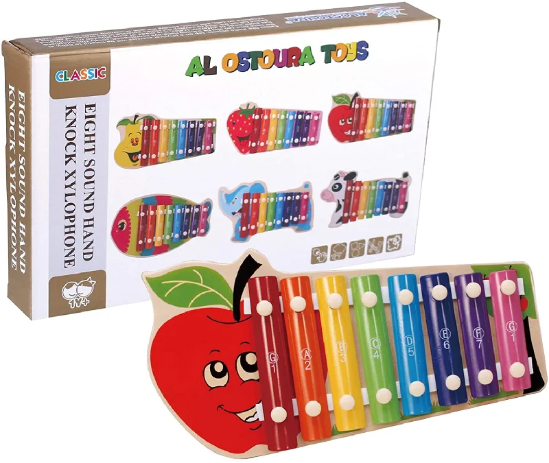 skillfully crafted wooden toys                   Apple hand Xylophone