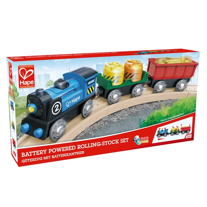 eco-friendly and sustainably made wooden toys Battery Powered Train Rolling Stock Set Hape eco-friendly and sustainably made wooden toys Battery Powered Train Rolling Stock Set Hape