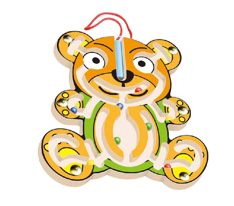 safe and appropriate wooden toys for young children                   Bear small pen labyrinth