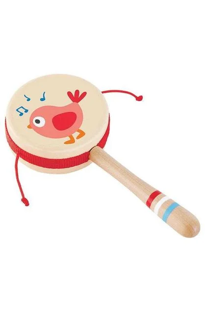 child-safe wooden toys                 Bird Drum Shaped Rattle Hape