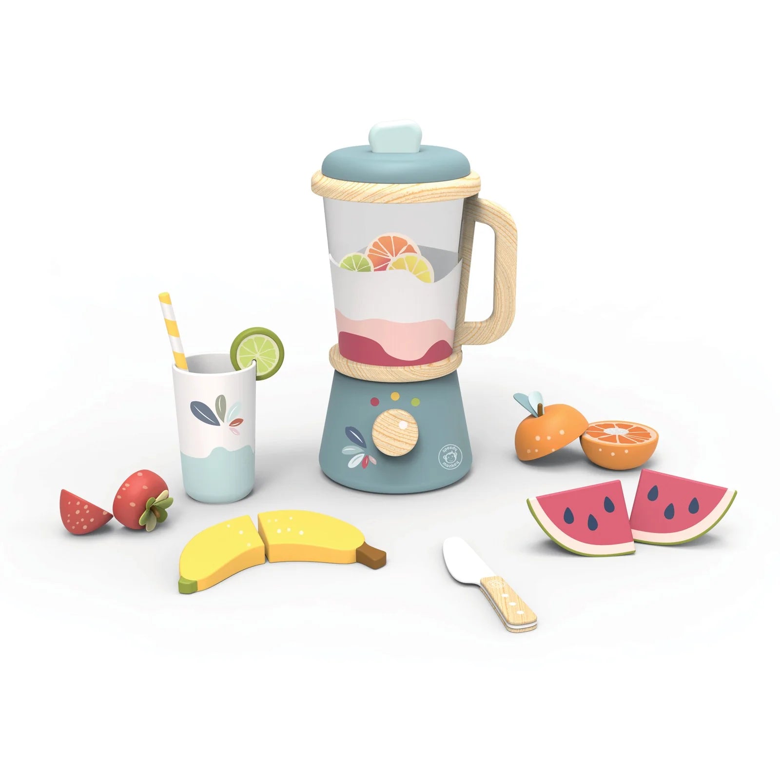 skillfully crafted wooden toys                   Blender Smoothie Maker set Speedy Monkey