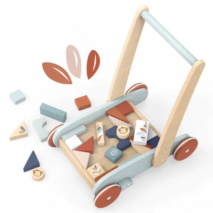 child-safe wooden toys                 Wooden Block baby Walker Speedy Monkey