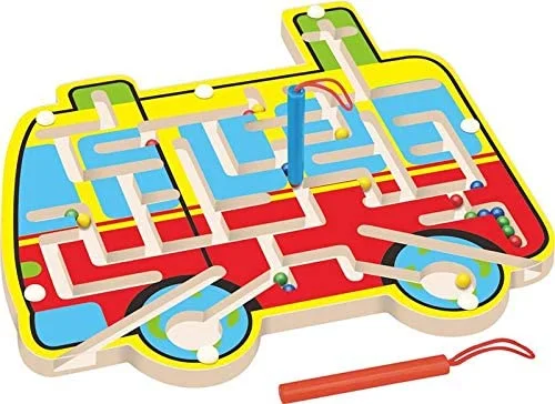 tactile wooden toys                   Bus magnetic pen maze