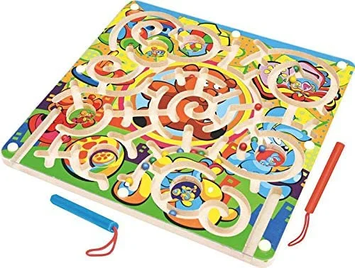 eco-friendly and sustainably made wooden toys                   Cartoon animal magnetic pen maze
