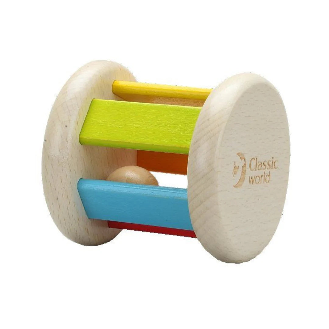 sturdy and safe wooden toys                 Classic World Wooden Roller Rattle