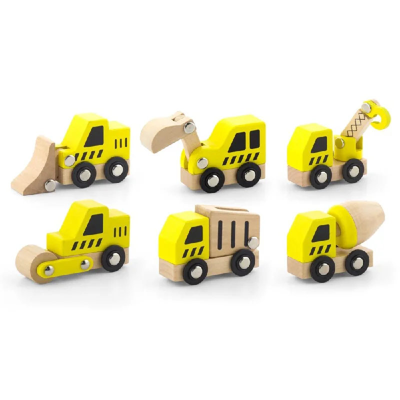 enchanting and whimsical wooden toys that captivate attention                   Construction Trucks Set Wooden Viga