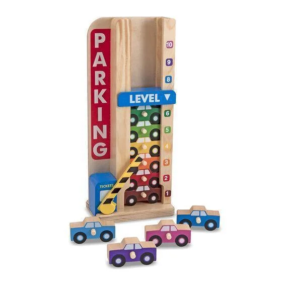 traditional wooden toys                   Melissa & Doug Wooden Stack & Count Parking Garage