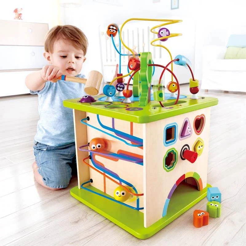 non-toxic wooden toys                   Country Critters Wooden Activity Play Cube by Hape