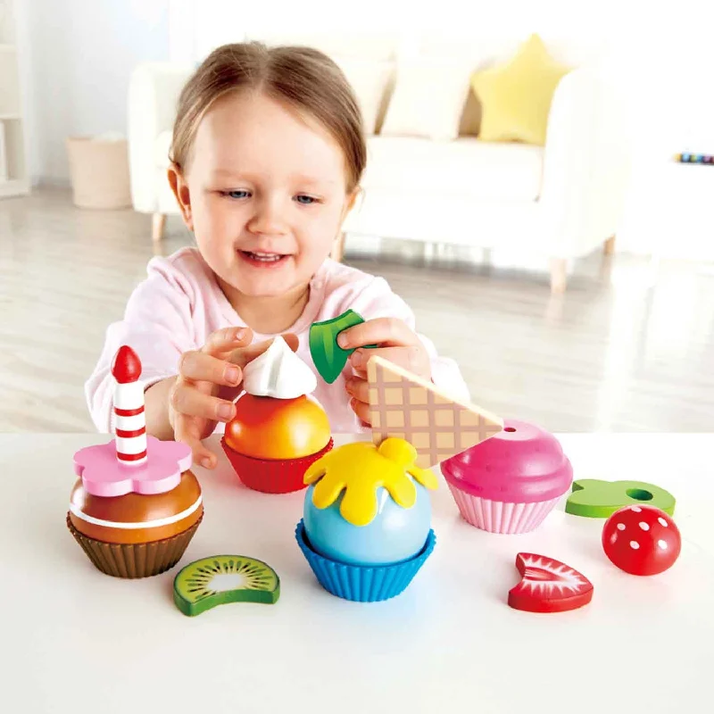 naturally finished and non-toxic wooden toys                   Cupcakes Hape