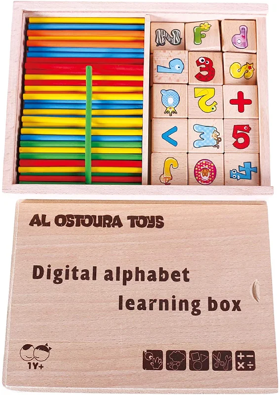 whimsical wooden toys                   Digital Alphabet Learning Box Educational Wooden Toy