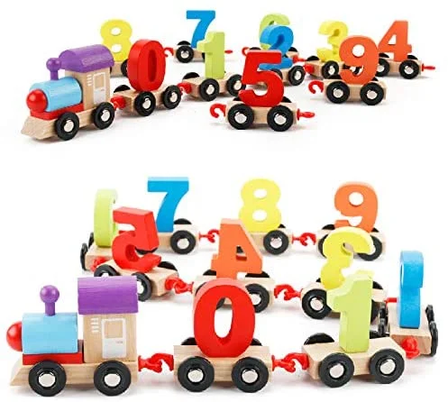 intricately designed wooden toys                 Digital Train with numbers wooden toy