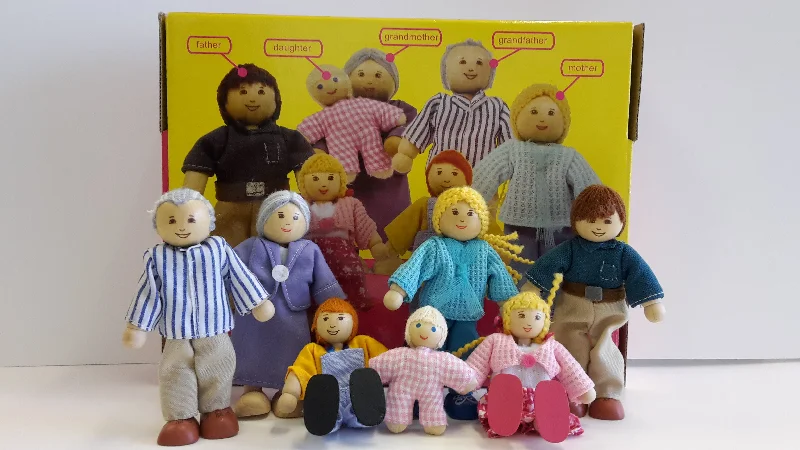 safe and appropriate wooden toys for young children                   Doll Family Wooden Ecotoy