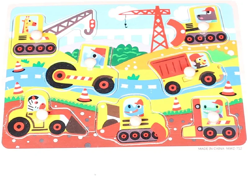 sturdy and durable wooden toys for rough play Engineering Vehicle Puzzle- Educational Wooden Toy sturdy and durable wooden toys for rough play Engineering Vehicle Puzzle- Educational Wooden Toy