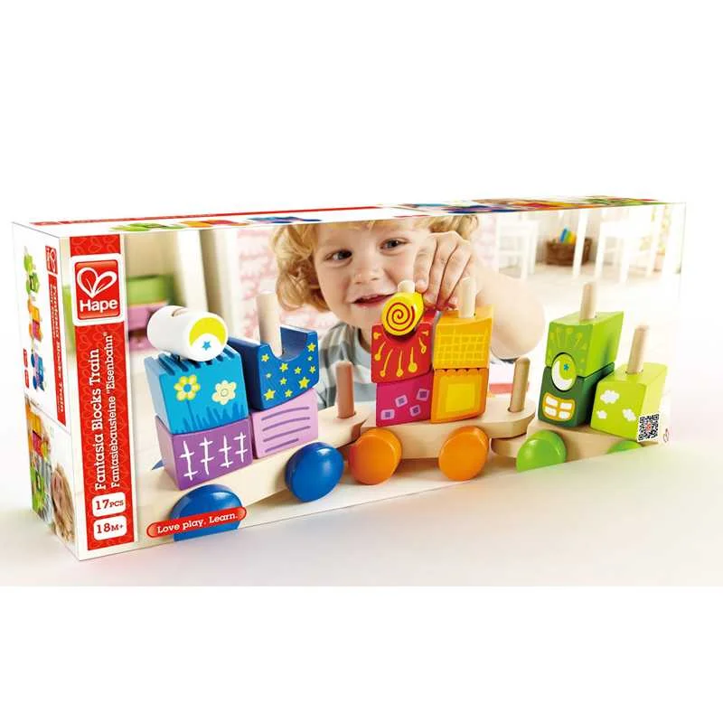 safe and non-toxic wooden toys that parents can trust                   Fantasia Blocks Train Hape