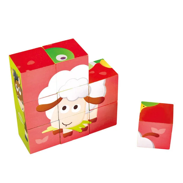 thoughtfully designed wooden toys              Farm Animal Block Puzzle Hape