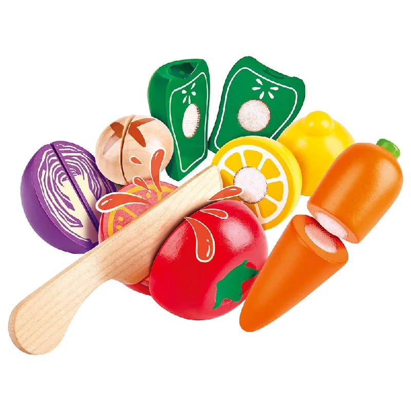 safe and non-toxic wooden toys for babies                   Farm Shop Vegetables Playset Hape