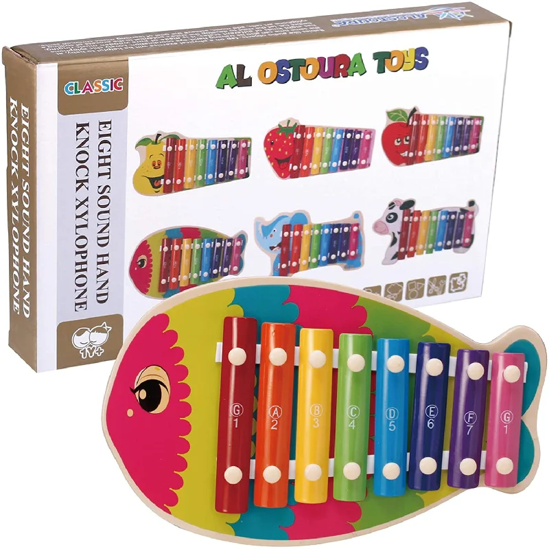 thoughtfully crafted and safe wooden toys                   Fish Hand Xylophone
