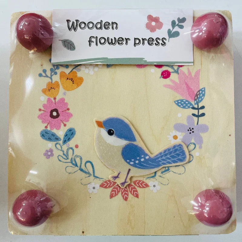 colorful wooden toys for toddlers             Flower Press wooden bird