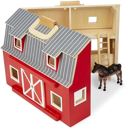 beautifully detailed wooden toys                  Fold And Go Barn from Melissa & Doug
