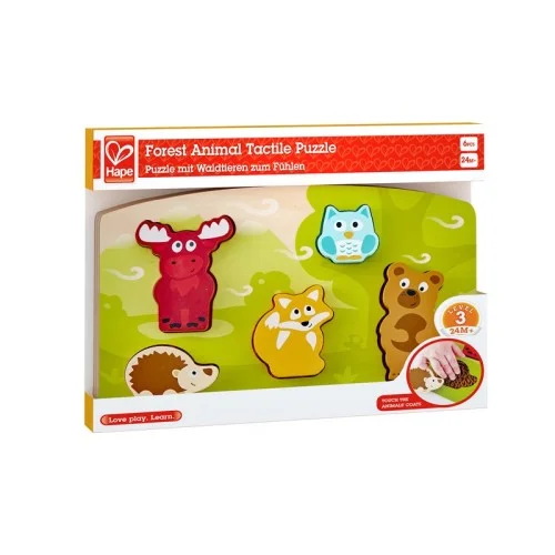 detailed wooden toys                 Forest Animal Tactile Puzzle Hape