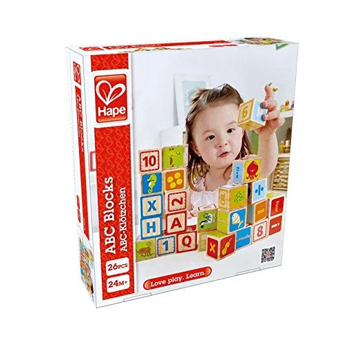 sturdy and long-lasting wooden toys for active play                   ABC Wooden Blocks Hape
