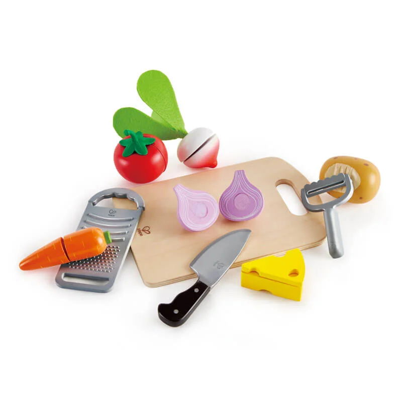 tactile wooden toys                   Hape Cooking Essentials Play Cutting Vegetables