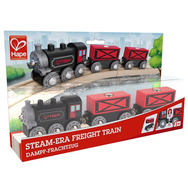 engaging wooden toys                   Steam-Era Freight Train Hape