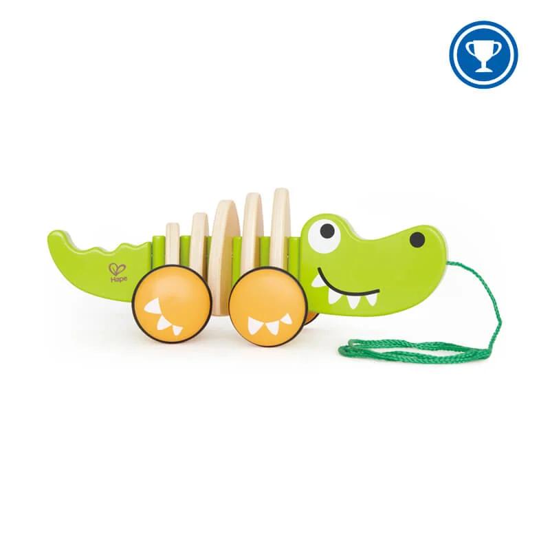 enchanting wooden toys for toddlers                   Hape Walk-A-Long Croc